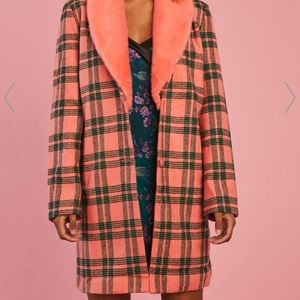 Dolls Kill Antique Angel Plaid Peacoat